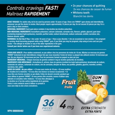 Gomme à la nicotine extra-forte Xplosion de fruits