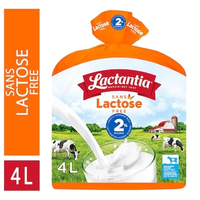 Lactantia Lactose Free Partly Skimmed Milk 2% 4 l, $0.31/100ml