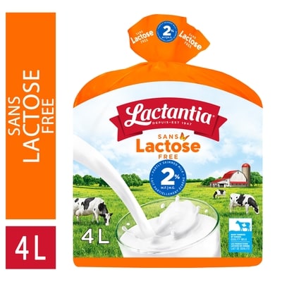 Lactantia Sans lactose. lait partiellement écrémé 2 % 4 l, 0,31 $/100ml