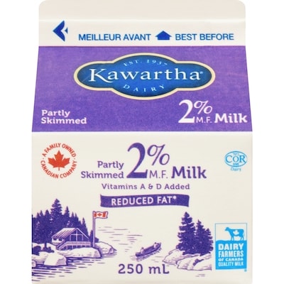 Kawartha Milk, 2% 250 ml, $0.65/100ml