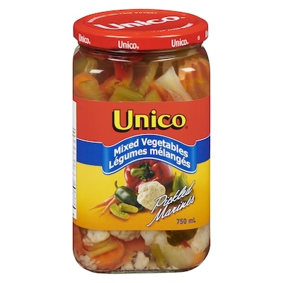 Unico Mélange de légumes marinés doux 750 ml, 0,73 $/100ml
