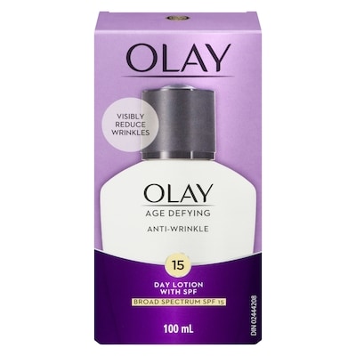 Olay Age Defying Anti-Wrinkle Face Lotion with SPF 15, 100 mL 100 ml, $21.49/100ml