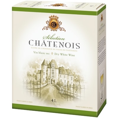 null Vin blanc sec Sélection Châtenois (Pièce d’identité requise au moment du ramassage) 4 l, 0,95 $/100ml
