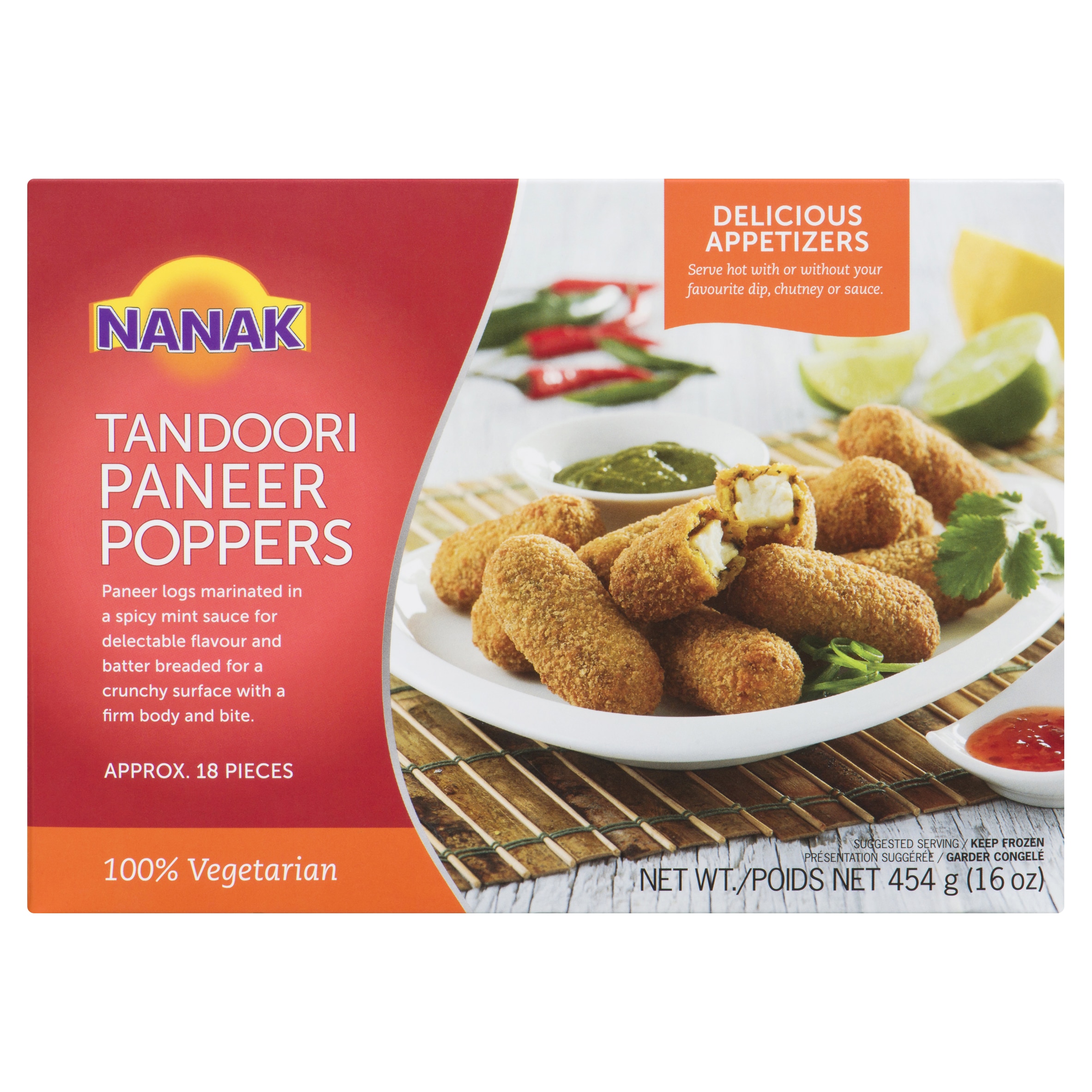 Nanak Hors-d’œuvre Poppers Tandoori Paneer 454 g, 1,32 $/100g