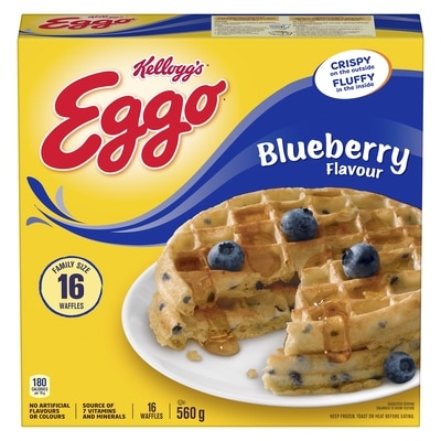 Kelloggs Eggo Waffles Blueberry Flavour 560 g, $1.34/100g