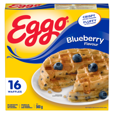Kelloggs Eggo Waffles Blueberry Flavour 560 g, $1.43/100g