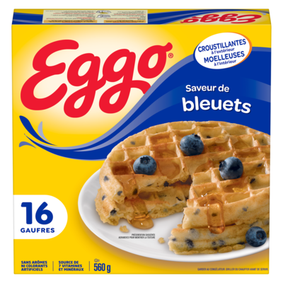 Kellogg’s Gaufres Eggo Saveur de bleuets, 16 gaufres 560 g, 1,34 $/100g