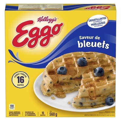 Kellogg’s Gaufres Eggo Saveur de bleuets, 16 gaufres 560 g, 1,43 $/100g
