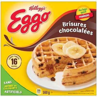 Kellogg’s Gaufres Eggo Brisures chocolatées, 16 gaufres 560 g, 1,25 $/100g