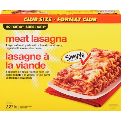No Name Meat Lasagna 2.27 kg, $0.57/100g