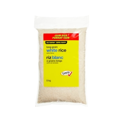 No Name Extra Fancy Long Grain White Rice Club Size 8 kg, $0.21/100g