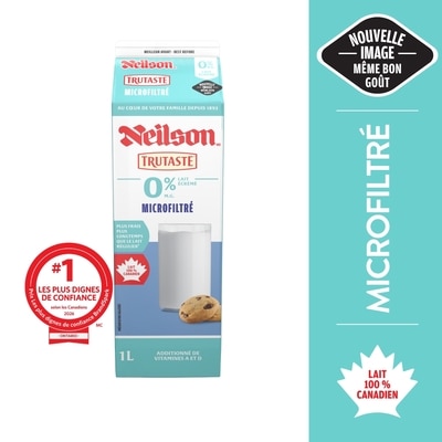 Neilson Lait microfiltré 0% 1 l, 0,39 $/100ml