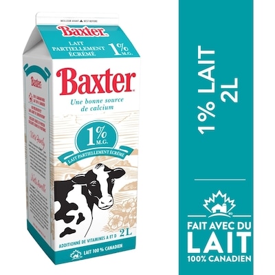 Baxter Lait partiellement écrémé 1% 2 l, 0,24 $/100ml