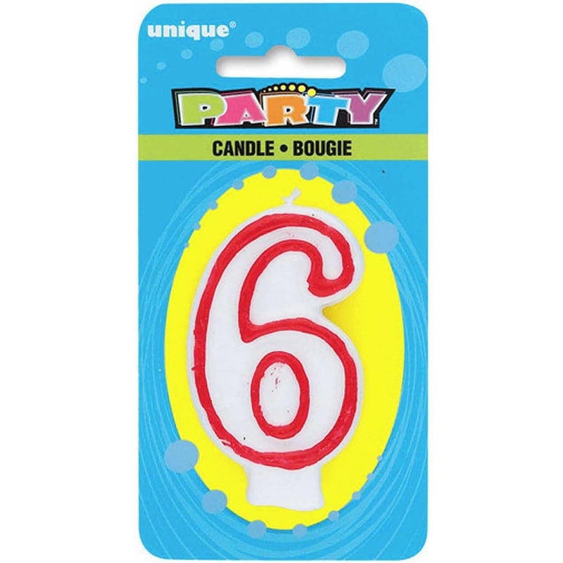 Number 6 Deluxe Birthday Candle