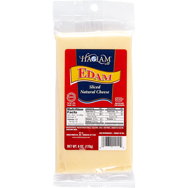 Kosher Sliced Cheese, Edam
