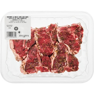 null Côtelettes de longe d’agneau au romarin et à l’ail 35,25 $/1kg 15,99 $/1lb