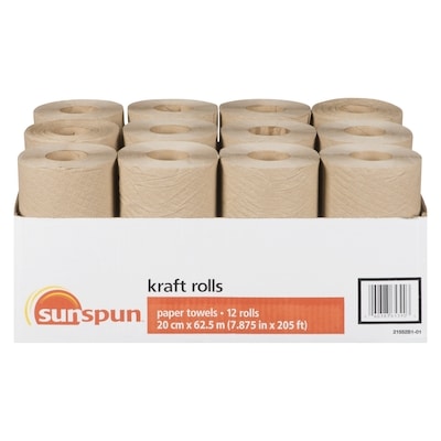 Sunspun Kraft Rolls Paper Towels, 12 Rolls 1 ea