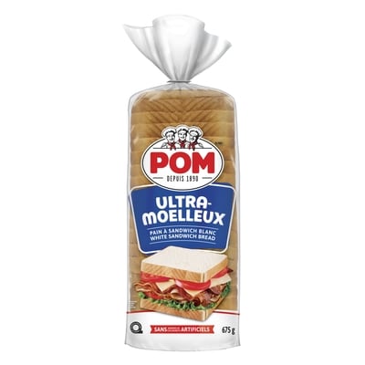 POM Pain à sandwich Superclub blanc ultra-moelleux 675 g, 0,69 $/100g