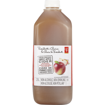 President's Choice Fresh-Pressed Sweet Apple Cider 2 l, $0.30/100ml