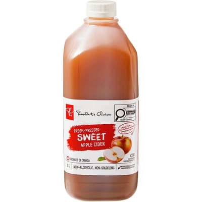 President's Choice Fresh-Pressed Sweet Apple Cider 2 l, $0.20/100ml
