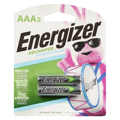 Energizer Piles rechargeables AAA Recharge Power Plus, emballage de 2 2 ea, 8,75 $/1ch