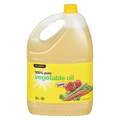 No Name 100% Pure Vegetable Oil 3 l, $0.43/100ml