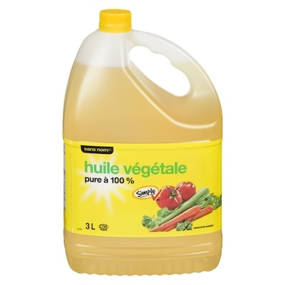 Sans Nom Huile végétale pure à 100 % 3 l, 0,42 $/100ml