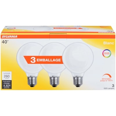 Sylvania Ampoules G24 de 40 W, blanches 3 ea, 2,67 $/1ch