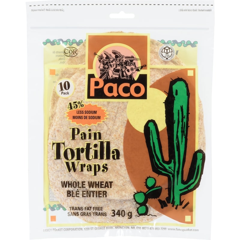 Fancy Pokket Tortilla Wraps Whole Wheat - 340 g | Atlantic Superstore
