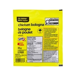 No Name Chicken Bologna Slices 375 g, $10.67/1kg $1.07/100g