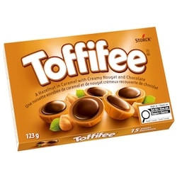Toffifee® Noisette enrobée de caramel et de nougat crémeux recouverte de chocolat 123 g, 3,49 $/100g