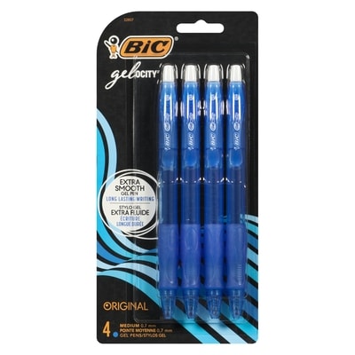 Bic Gelocity Original Blue Gel Pens 4x1.0 ea, $1.63/1ea
