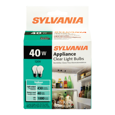 Sylvania Appliance 40W Light Bulbs 1 ea, $2.25/1ea