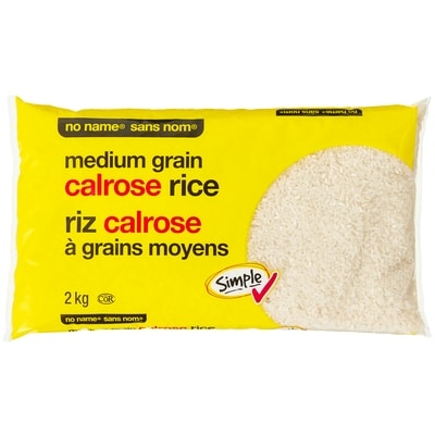 No Name Medium Grain Calrose Rice 2 kg, $0.45/100g
