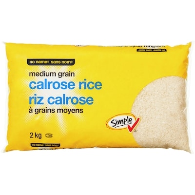 No Name Medium Grain Calrose Rice 2 kg, $0.50/100g