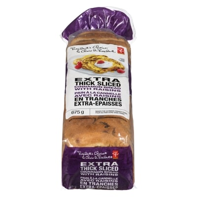 le Choix du Président Pain aux raisins et à la cannelle tranché épais 675 g, 0,81 $/100g