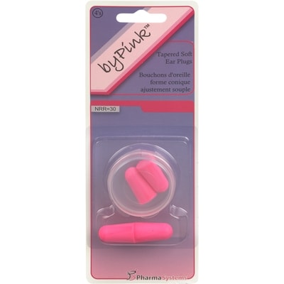 PharmaSystems Bouchons d’oreille de forme conique byPink 4 ea, 1,00 $/1ch