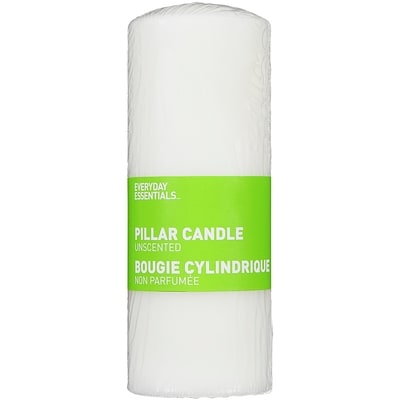 Everyday Essentials 8-Inch White Pillar Candle, Unscented 1 ea, $8.00/1ea