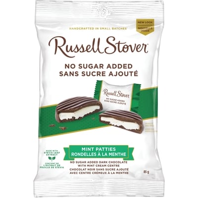Russell Stover No Sugar Added Dark Chocolate Mint Patties Bag 85 g, $5.87/100g
