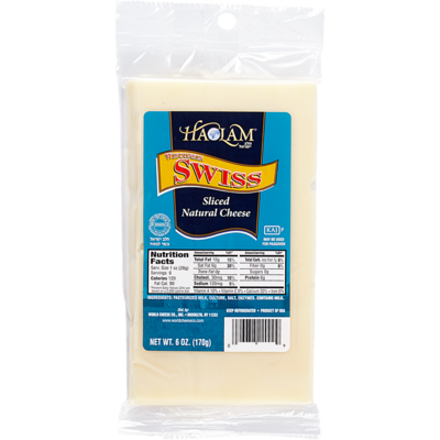 Haolam Kosher Sliced Cheese, Swiss 170 g, $5.88/100g