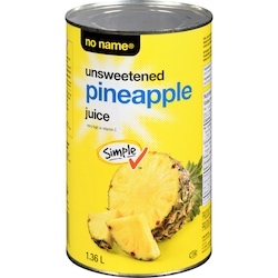 No Name Unsweetened Pineapple Juice 1.36 l, $0.32/100ml