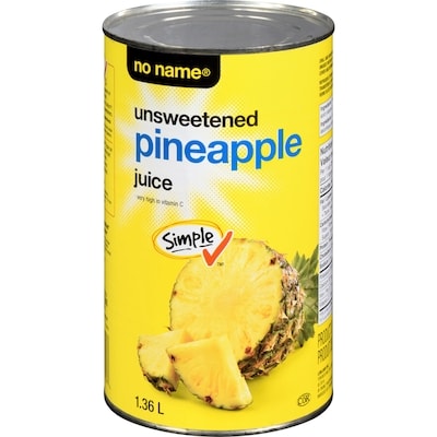 No Name Unsweetened Pineapple Juice 1.36 l, $0.29/100ml