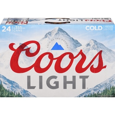 Coors Light Beer (ID required at pick-up) 24x355.0 ml, $0.59/100ml