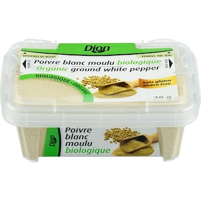 Dion Poivre blanc moulu biologique 38 g, 15,76 $/100g