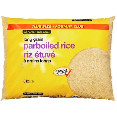 Sans Nom Riz étuvé à grains longs, format club 8 kg, 0,24 $/100g