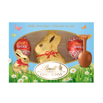 Lindt GOLD BUNNY Milk Chocolate Easter Bunny and LINDOR Milk Chocolate Eggs Trio 26 g, $15.38/100g