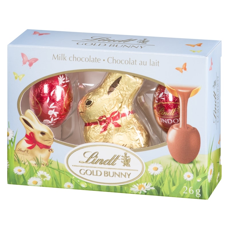 GOLD BUNNY Milk Chocolate Easter Bunny and LINDOR Milk Chocolate Eggs Trio