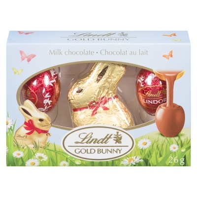Lindt Lapin de Pâques en chocolat au lait GOLD BUNNY et œufs LINDOR au chocolat au lait 26 g, 15,38 $/100g