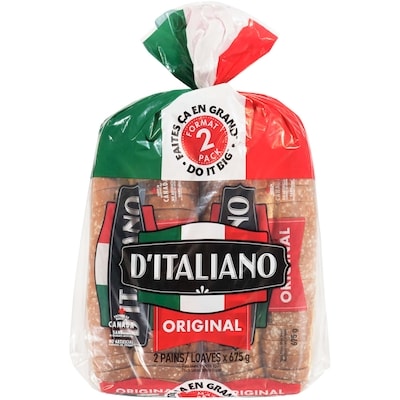 D’Italiano Pain blanc, paquet de 2 2x675.0 g, 0,54 $/100g