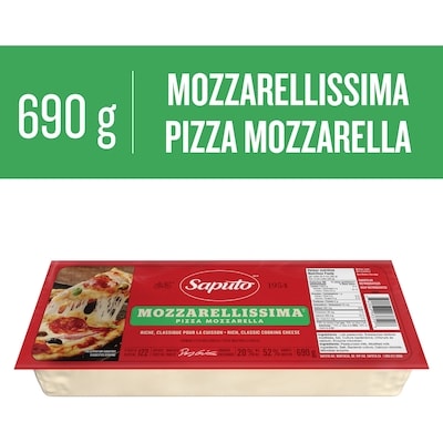 Saputo Mozzarellissima Pizza Mozzarella Cheese 690 g, $1.30/100g